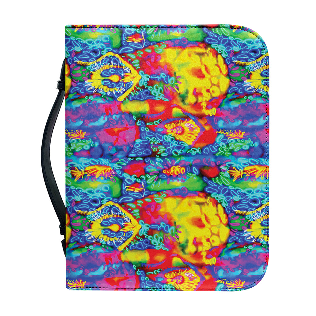 Abstract Psychedelic Print Leather Bible Cover