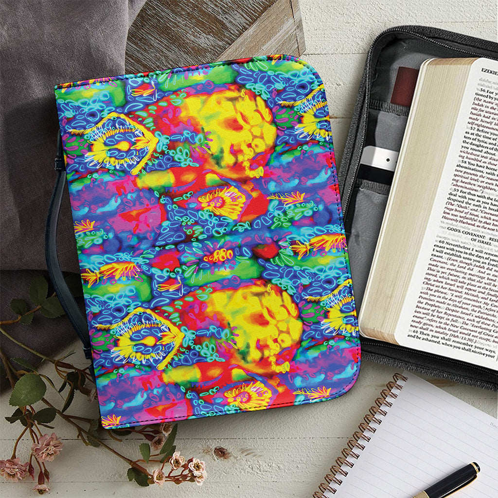 Abstract Psychedelic Print Leather Bible Cover