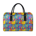 Abstract Psychedelic Print Leather Duffel Bag