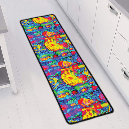 Abstract Psychedelic Print Long Kitchen Mat