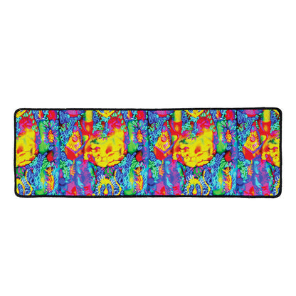 Abstract Psychedelic Print Long Kitchen Mat