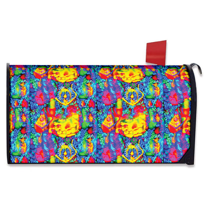 Abstract Psychedelic Print Mailbox Cover