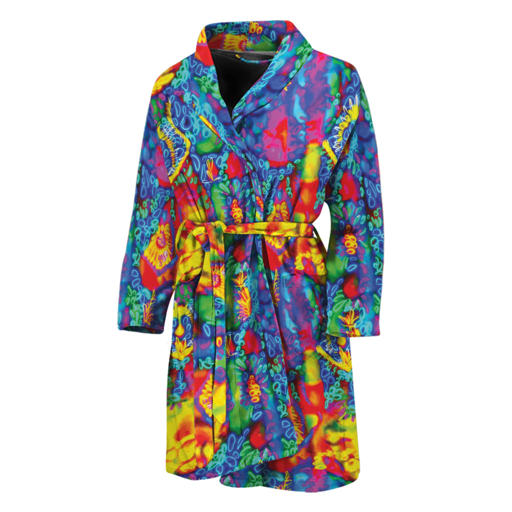 Abstract Psychedelic Print Men's Bathrobe