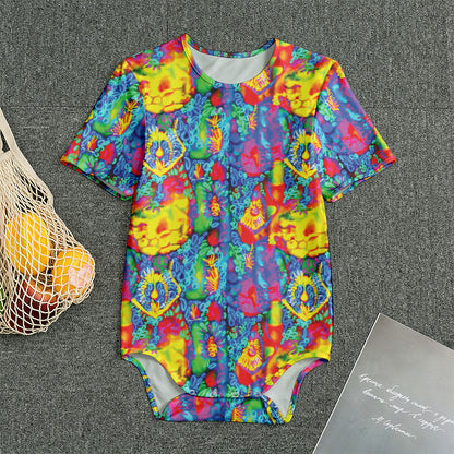 Abstract Psychedelic Print Men's Bodysuit