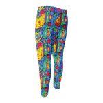 Abstract Psychedelic Print Men's Compression Pants