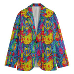 Abstract Psychedelic Print Men's Cotton Blazer