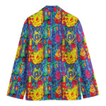 Abstract Psychedelic Print Men's Cotton Blazer