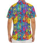Abstract Psychedelic Print Men's Deep V-Neck Shirt
