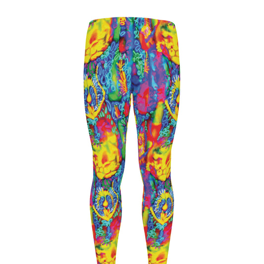 Abstract Psychedelic Print Men's leggings