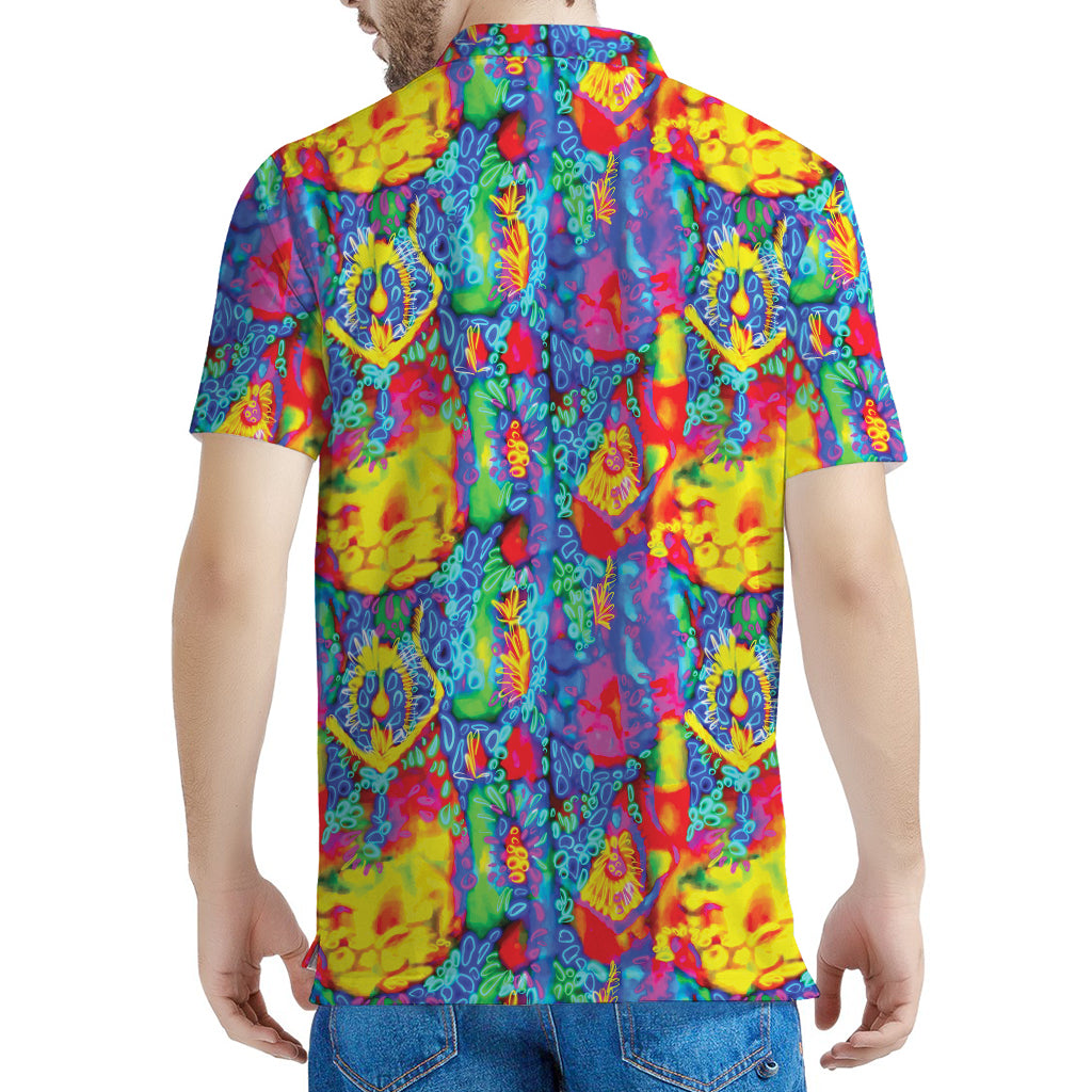 Abstract Psychedelic Print Men's Polo Shirt