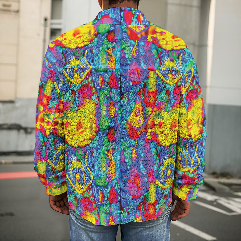 Abstract Psychedelic Print Men's Shirt Jacket