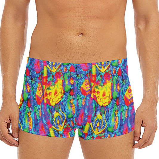 Abstract Psychedelic Print Men's Short Boxer Briefs