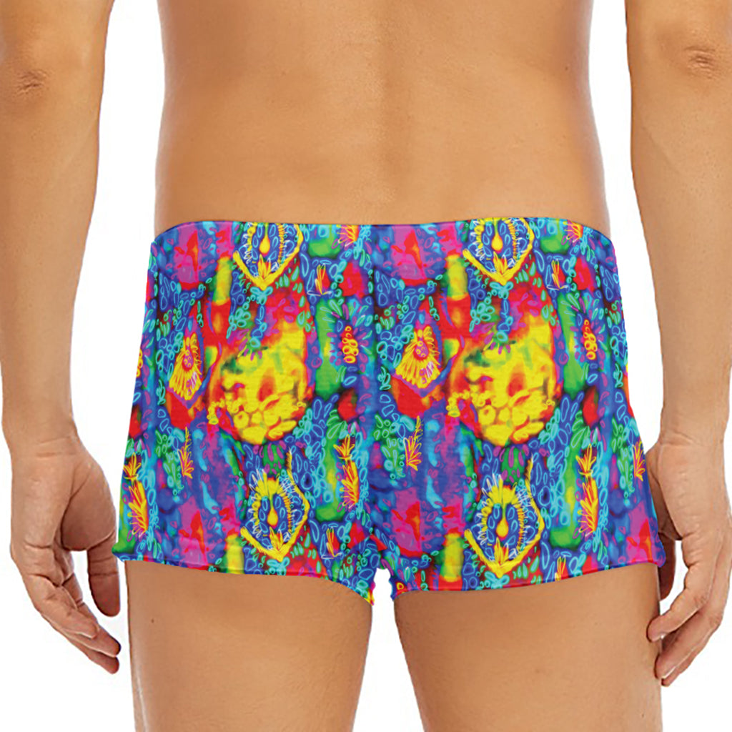 Abstract Psychedelic Print Men's Short Boxer Briefs