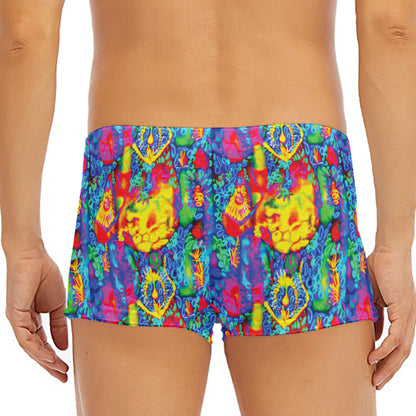 Abstract Psychedelic Print Men's Short Boxer Briefs