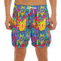 Abstract Psychedelic Print Men's Split Running Shorts