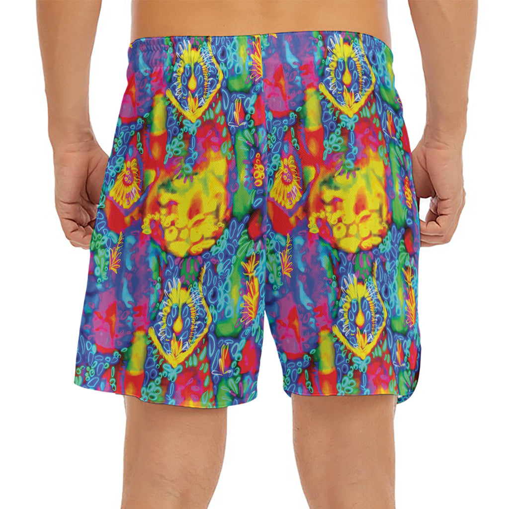 Abstract Psychedelic Print Men's Split Running Shorts