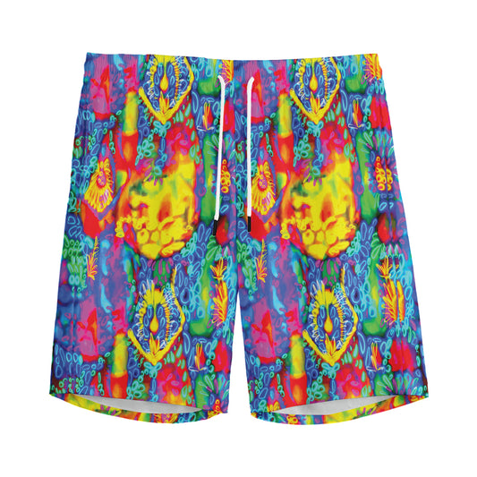 Abstract Psychedelic Print Men's Sports Shorts