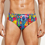 Abstract Psychedelic Print Men's Swim Briefs