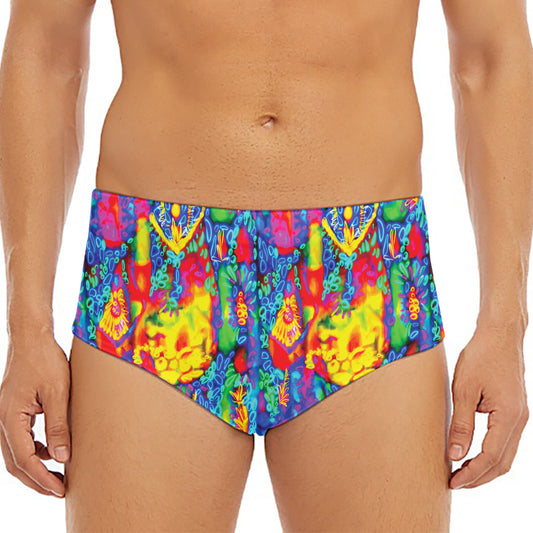 Abstract Psychedelic Print Men's Triangle Swim Briefs