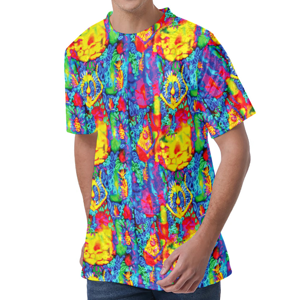 Abstract Psychedelic Print Men's Velvet T-Shirt