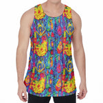 Abstract Psychedelic Print Men's Velvet Tank Top