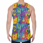 Abstract Psychedelic Print Men's Velvet Tank Top