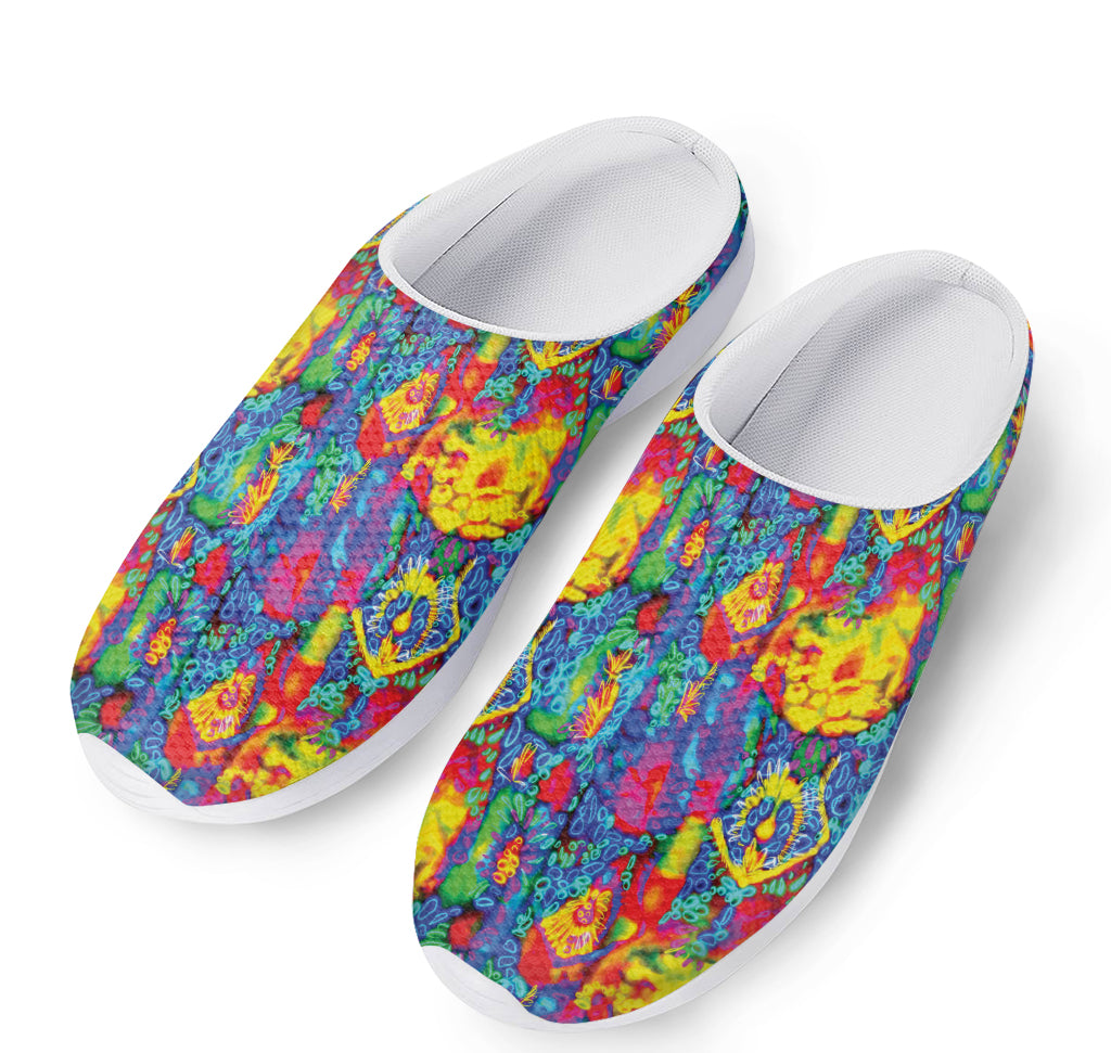 Abstract Psychedelic Print Mesh Casual Shoes