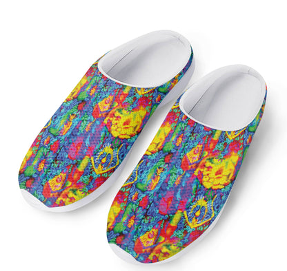 Abstract Psychedelic Print Mesh Casual Shoes