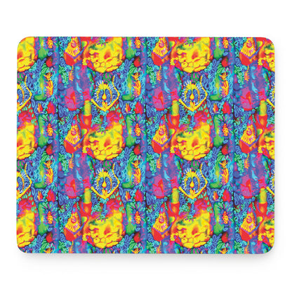 Abstract Psychedelic Print Mouse Pad