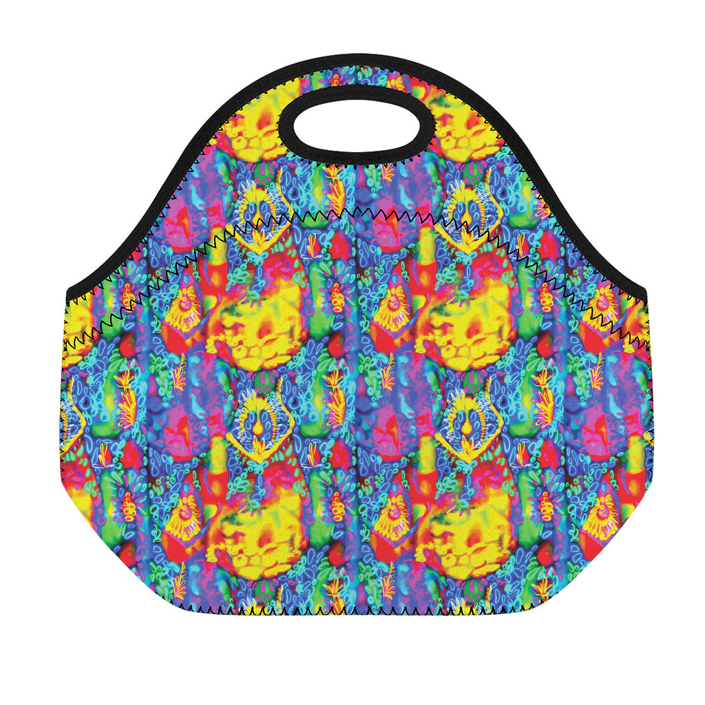 Abstract Psychedelic Print Neoprene Lunch Bag