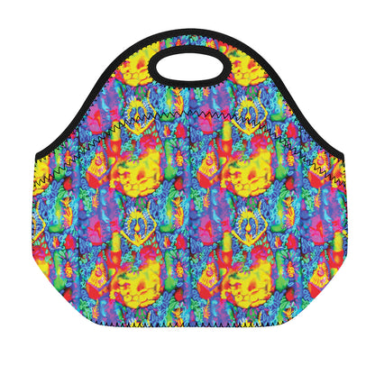 Abstract Psychedelic Print Neoprene Lunch Bag