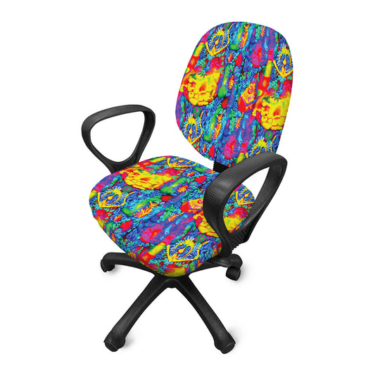 Abstract Psychedelic Print Office Chair Cover
