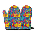 Abstract Psychedelic Print Oven Mitts