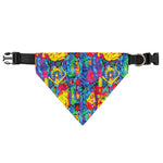 Abstract Psychedelic Print Over The Collar Dog Bandana