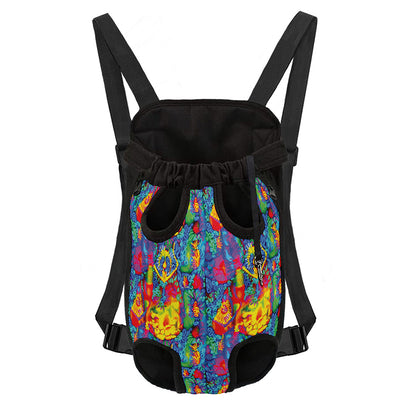 Abstract Psychedelic Print Pet Carrier Backpack