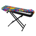 Abstract Psychedelic Print Piano Keyboard Cover