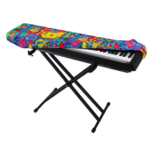 Abstract Psychedelic Print Piano Keyboard Cover