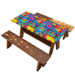 Abstract Psychedelic Print Picnic Table Cover