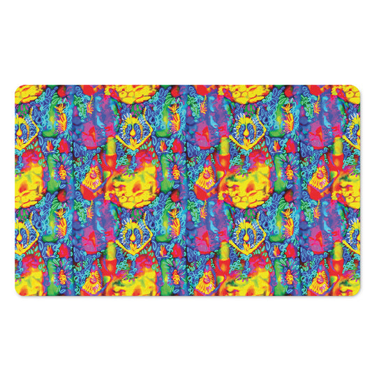 Abstract Psychedelic Print Polyester Doormat