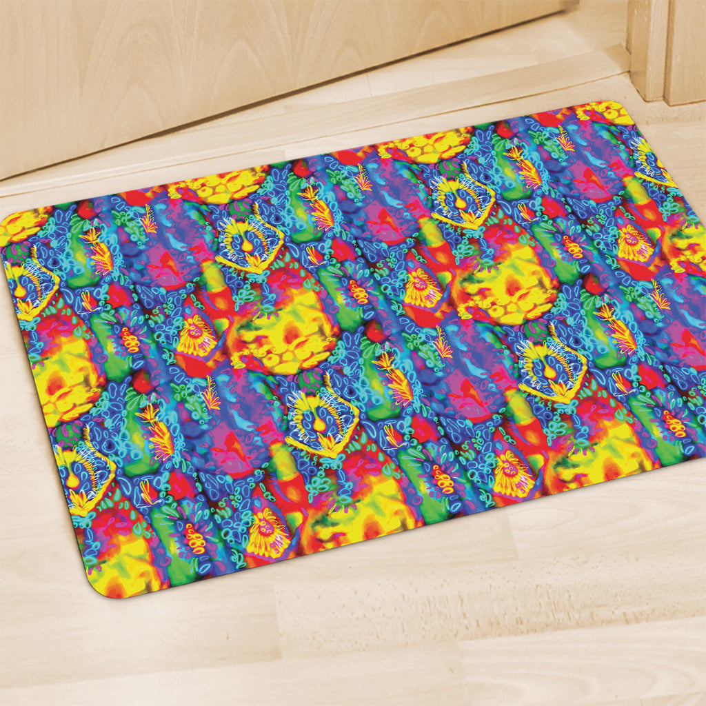 Abstract Psychedelic Print Polyester Doormat