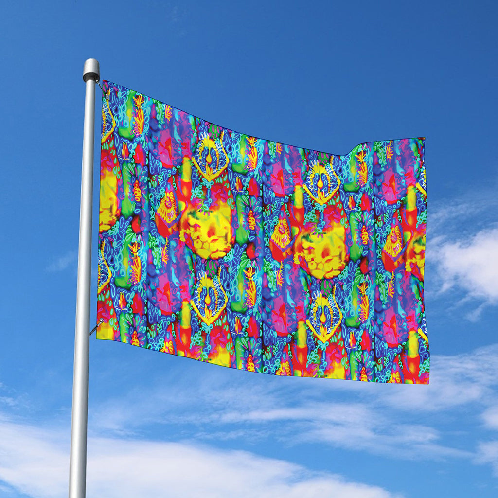 Abstract Psychedelic Print Polyester Flag
