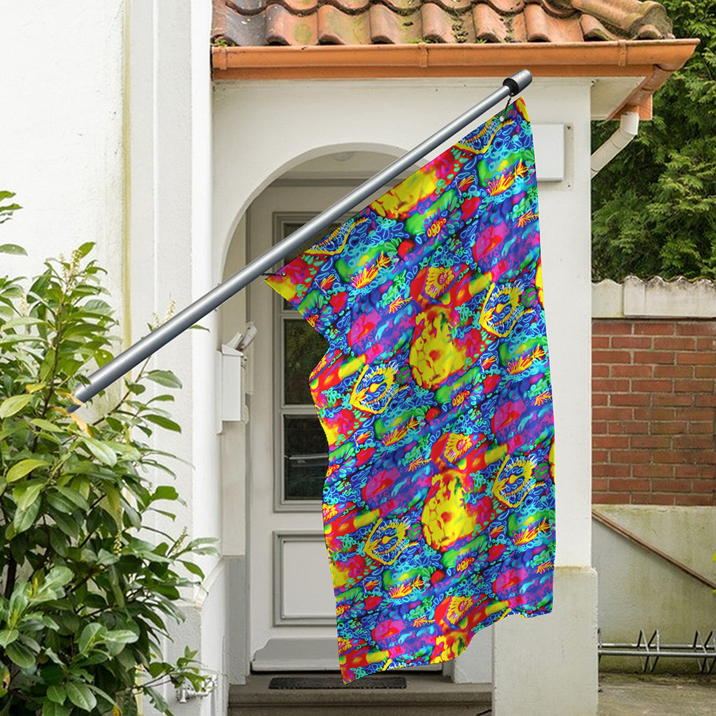 Abstract Psychedelic Print Polyester Flag