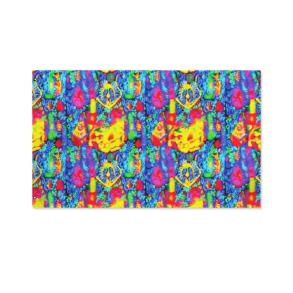 Abstract Psychedelic Print Polyester Flag