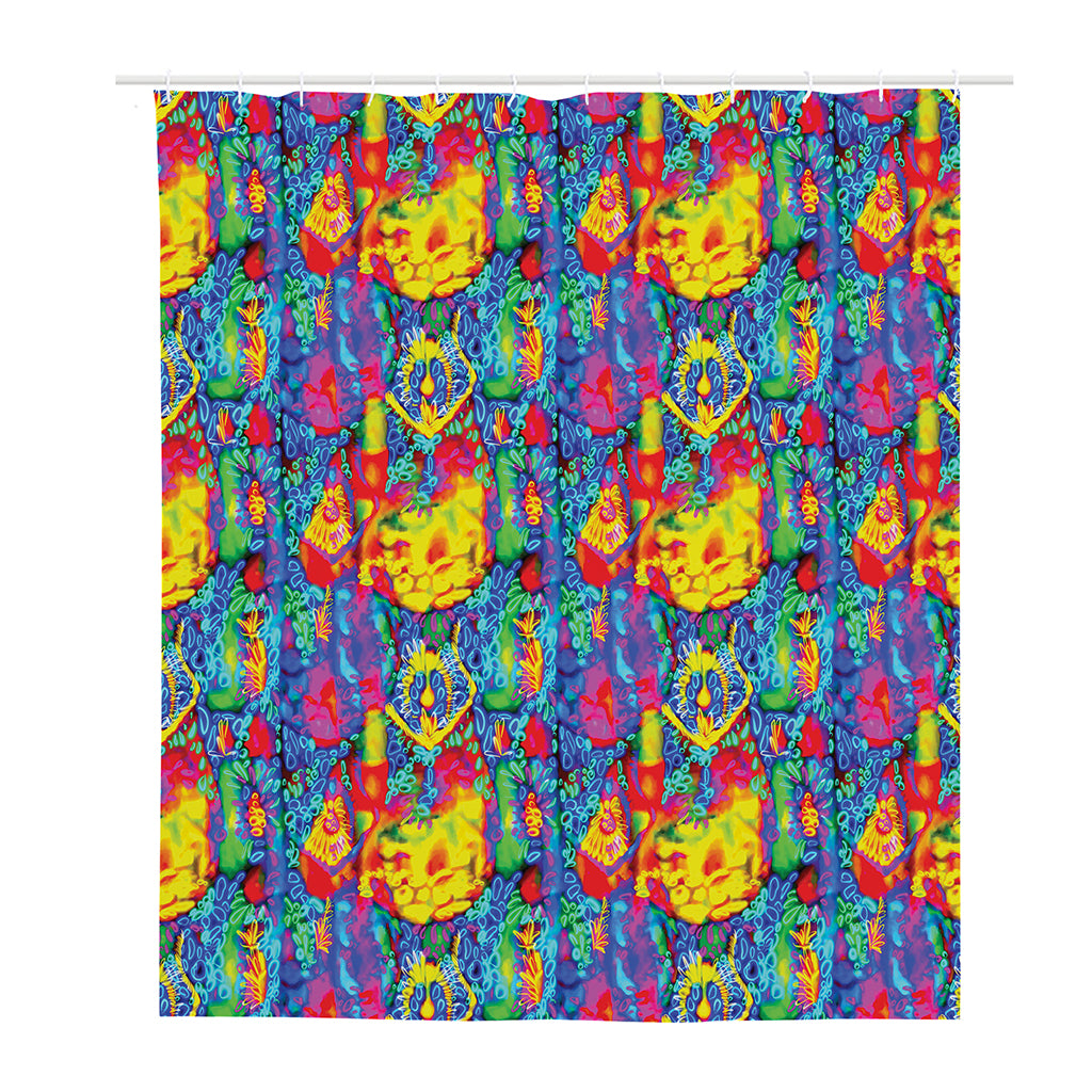 Abstract Psychedelic Print Polyester Shower Curtain