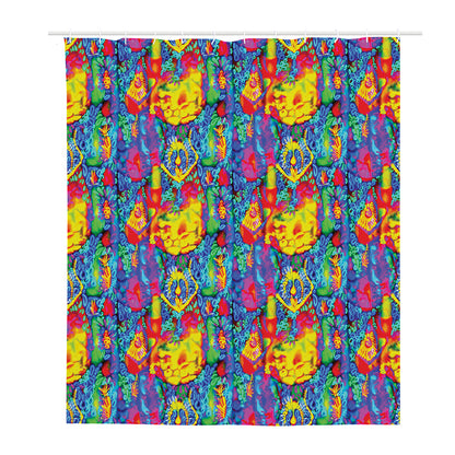 Abstract Psychedelic Print Polyester Shower Curtain