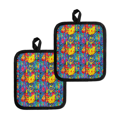 Abstract Psychedelic Print Pot Holders