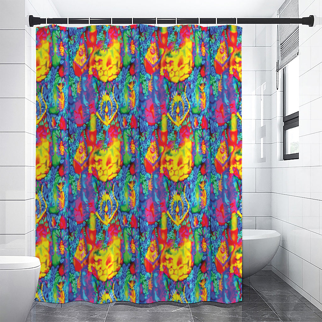 Abstract Psychedelic Print Premium Shower Curtain