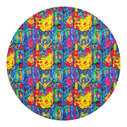 Abstract Psychedelic Print Round Blanket