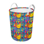 Abstract Psychedelic Print Round Laundry Basket