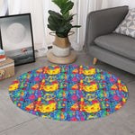 Abstract Psychedelic Print Round Rug